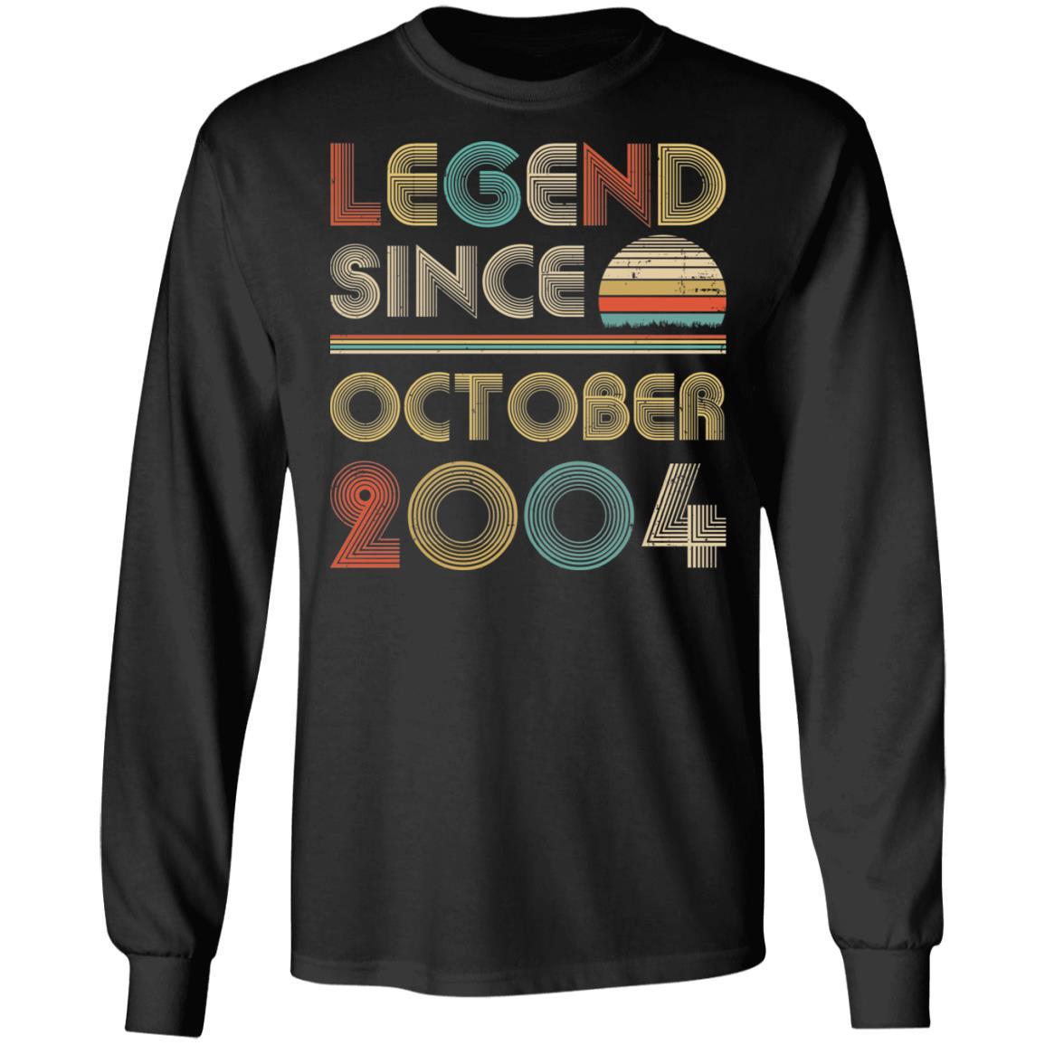 Legend Since October 2004 Vintage 17th Birthday Gifts-T-Shirt & Hoodie-Long Sleeve T-Shirt-Black