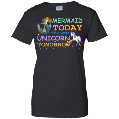 Mermaid Today Unicorn Tomorrow-T-Shirt & Hoodie-Women's T-Shirt-Black