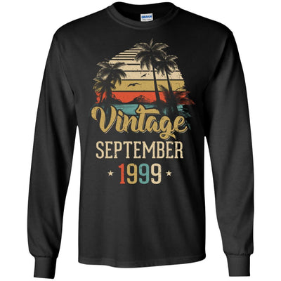 Retro Classic Vintage September 1999 22th Birthday Gift-T-Shirt & Hoodie-Long Sleeve T-Shirt-Black