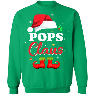 Santa Pops Claus Matching Family Pajamas Christmas Gifts-T-Shirt & Sweatshirt-Crewneck Sweatshirt-Irish Green