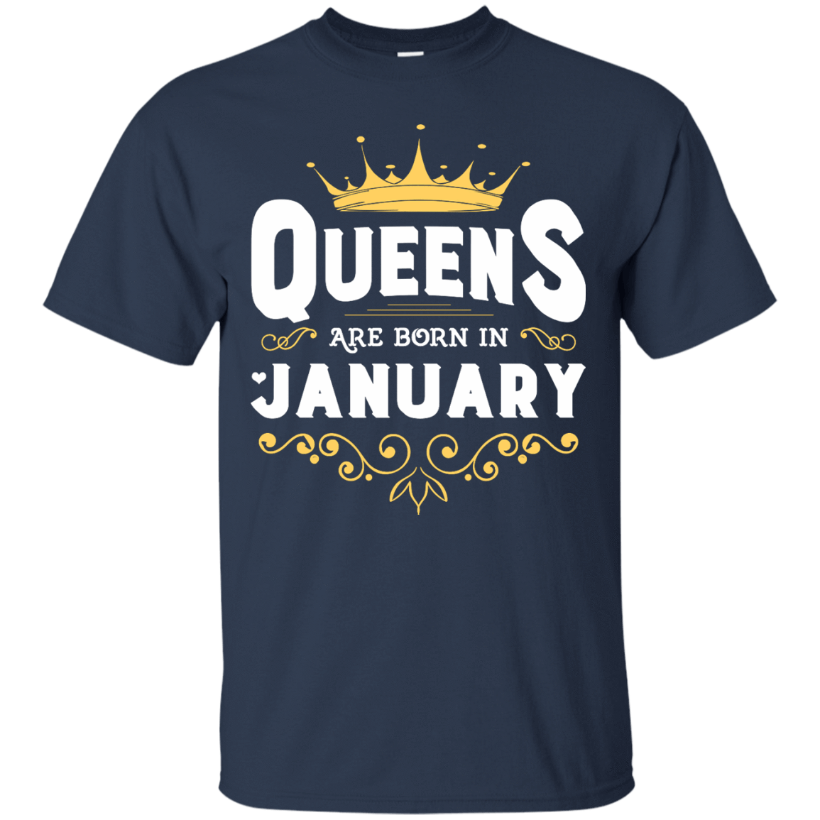 Queens Are Born In January-T-Shirt & Hoodie-Classic T-Shirt-Navy
