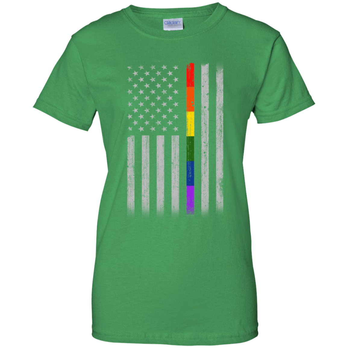 Rainbow Lesbian Gay Pride LGBT America Flag-T-Shirt & Hoodie-Women's T-Shirt-Irish Green