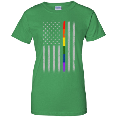Rainbow Lesbian Gay Pride LGBT America Flag-T-Shirt & Hoodie-Women's T-Shirt-Irish Green