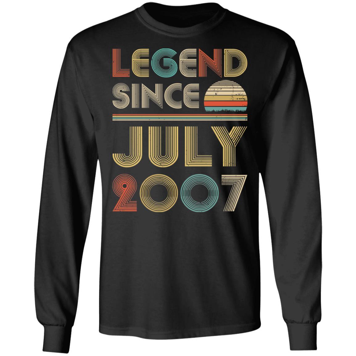 Legend Since July 2007 Vintage 14th Birthday Gifts-T-Shirt & Hoodie-Long Sleeve T-Shirt-Black