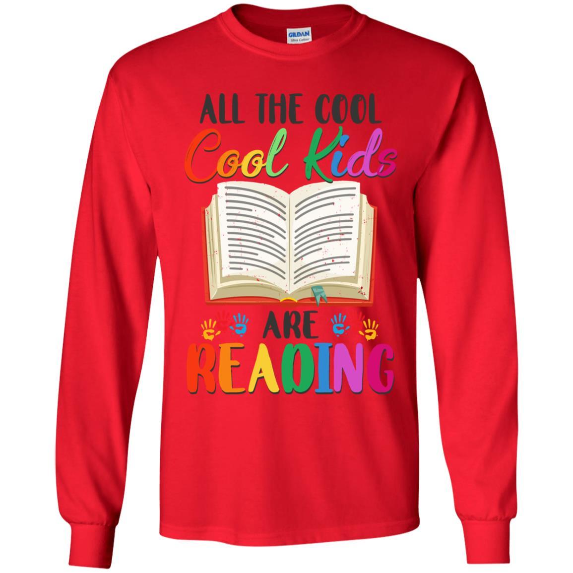 All The Cool Kids Are Reading Book Lover Gifts Youth-Youth Shirt-Youth Long Sleeve T-Shirt-Red
