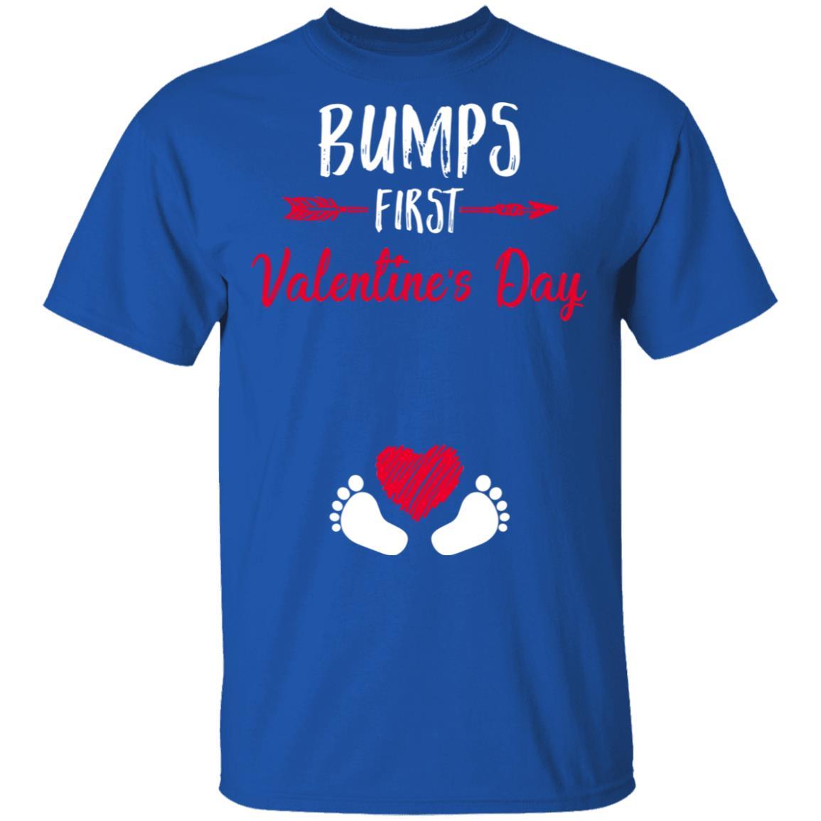 Bumps First Valentine's Day Cute Adorable Baby Pregnancy-T-Shirt & Hoodie-Classic T-Shirt-Royal