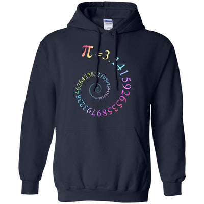Pi Spiral Galaxy Color Math Pi Day-T-Shirt & Hoodie-Pullover Hoodie-Navy