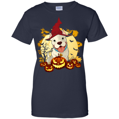 Pitbull Halloween Pumpkin-T-Shirt & Hoodie-Women's T-Shirt-Navy