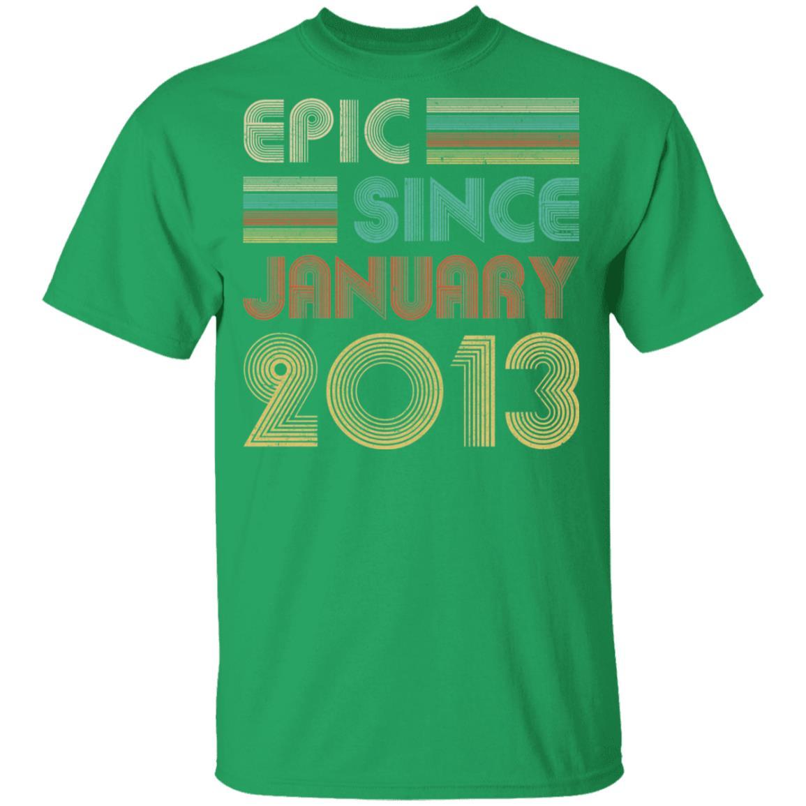 Epic Since January 2013 Vintage 8th Birthday Gifts Youth-Youth Shirt-Youth T-Shirt-Irish Green