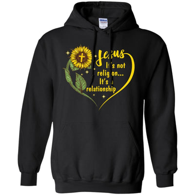 Sunflower Jesus It's Not A Religion It's A Relationship-T-Shirt & Hoodie-Pullover Hoodie-Black