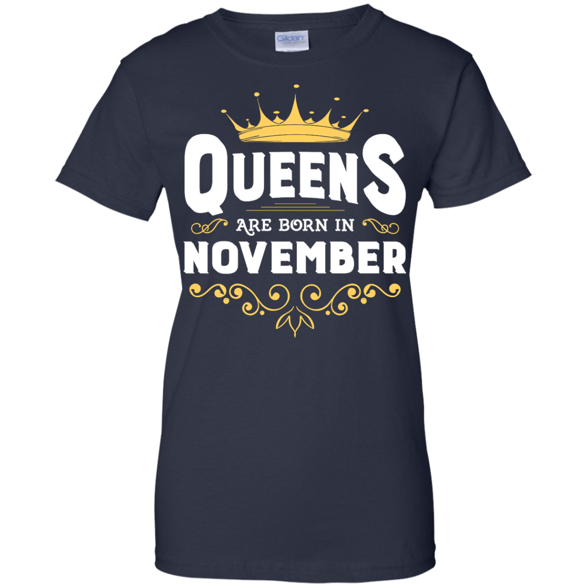 Queens Are Born In November-T-Shirt & Hoodie-Women's T-Shirt-Navy