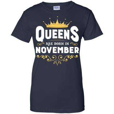 Queens Are Born In November-T-Shirt & Hoodie-Women's T-Shirt-Navy