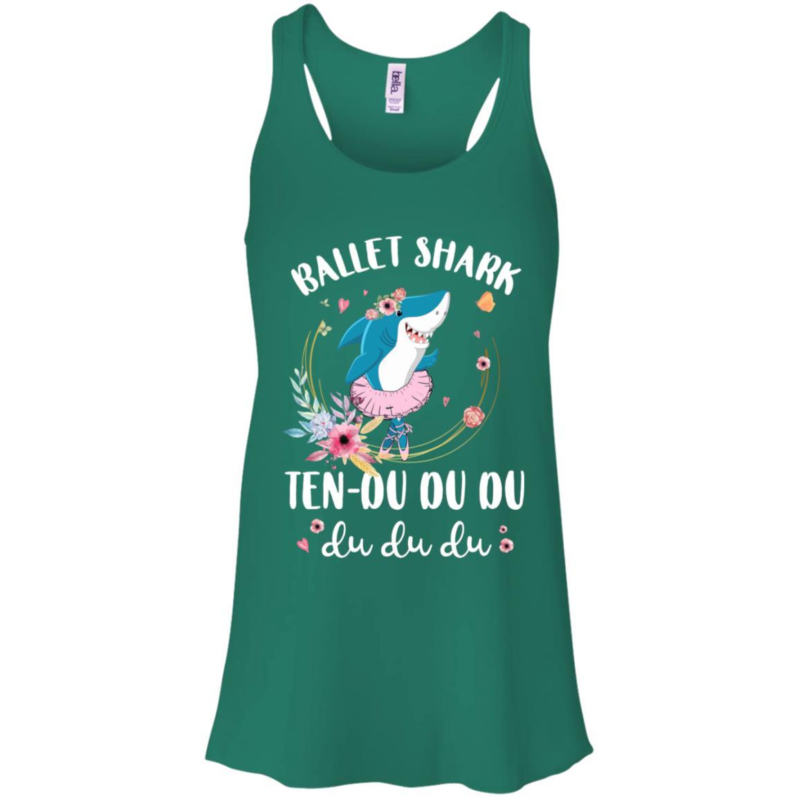 Ballet Shark Ten Du Du Du Funny Ballet Dancer-T-Shirt & Tank Top-Women's Flowy Racerback Tank-Kelly Green