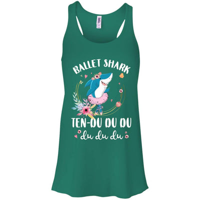 Ballet Shark Ten Du Du Du Funny Ballet Dancer-T-Shirt & Tank Top-Women's Flowy Racerback Tank-Kelly Green