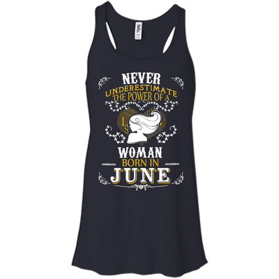 A Woman Born In JUNE-T-Shirt & Hoodie-Women's Flowy Racerback Tank-Midnight