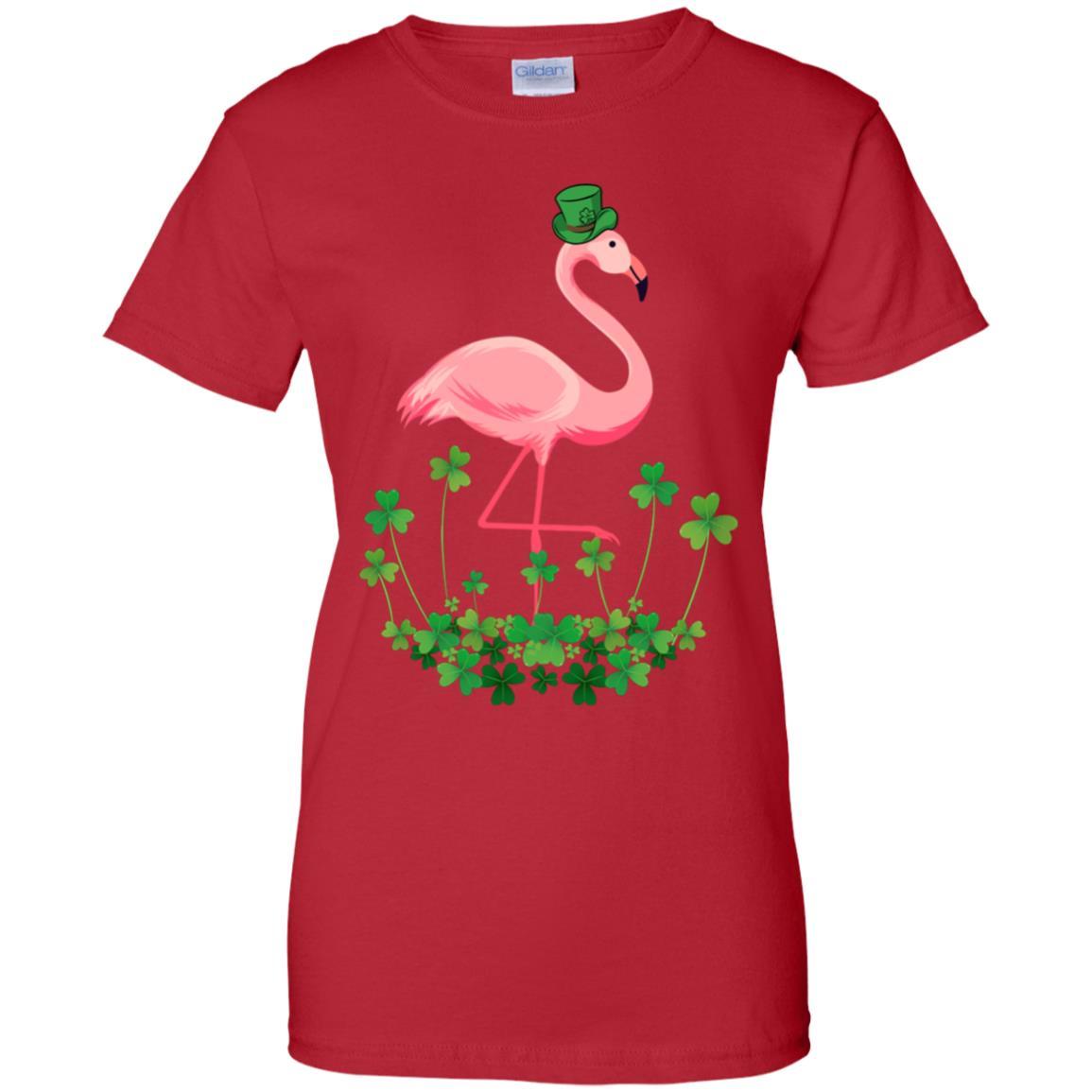 Flamingo Shamrock Happy St Patrick's Day-T-Shirt & Hoodie-Women's T-Shirt-Red