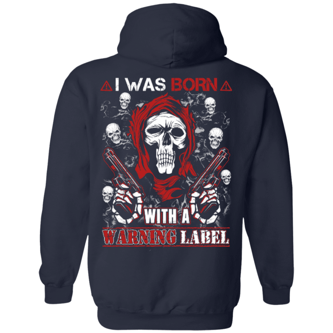 I Was Born With A Warning Label-T-Shirt & Hoodie-Pullover Hoodie-Navy
