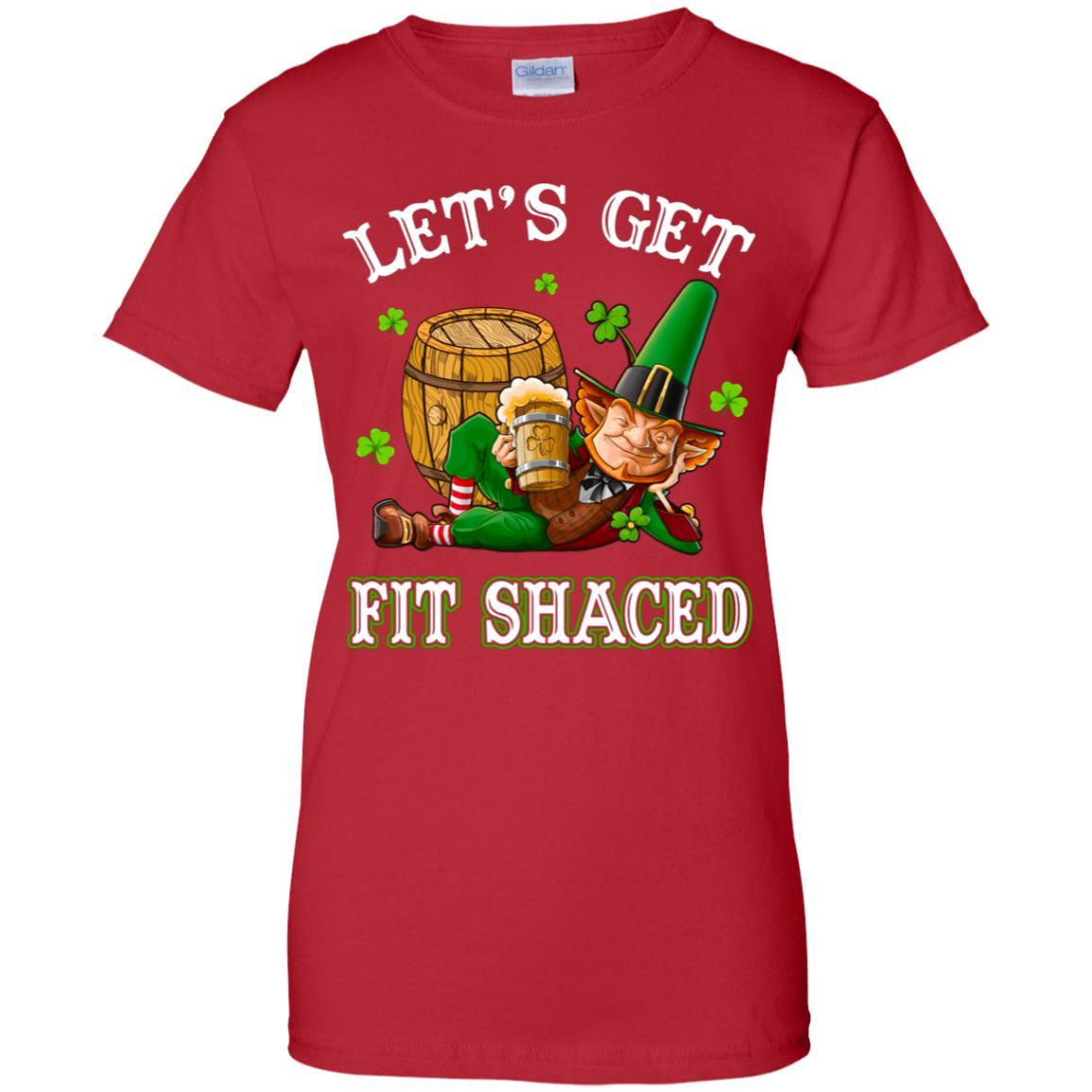 Let's Get Fit Shaced Leprechaun St Patricks Day Gift-T-Shirt & Hoodie-Women's T-Shirt-Red