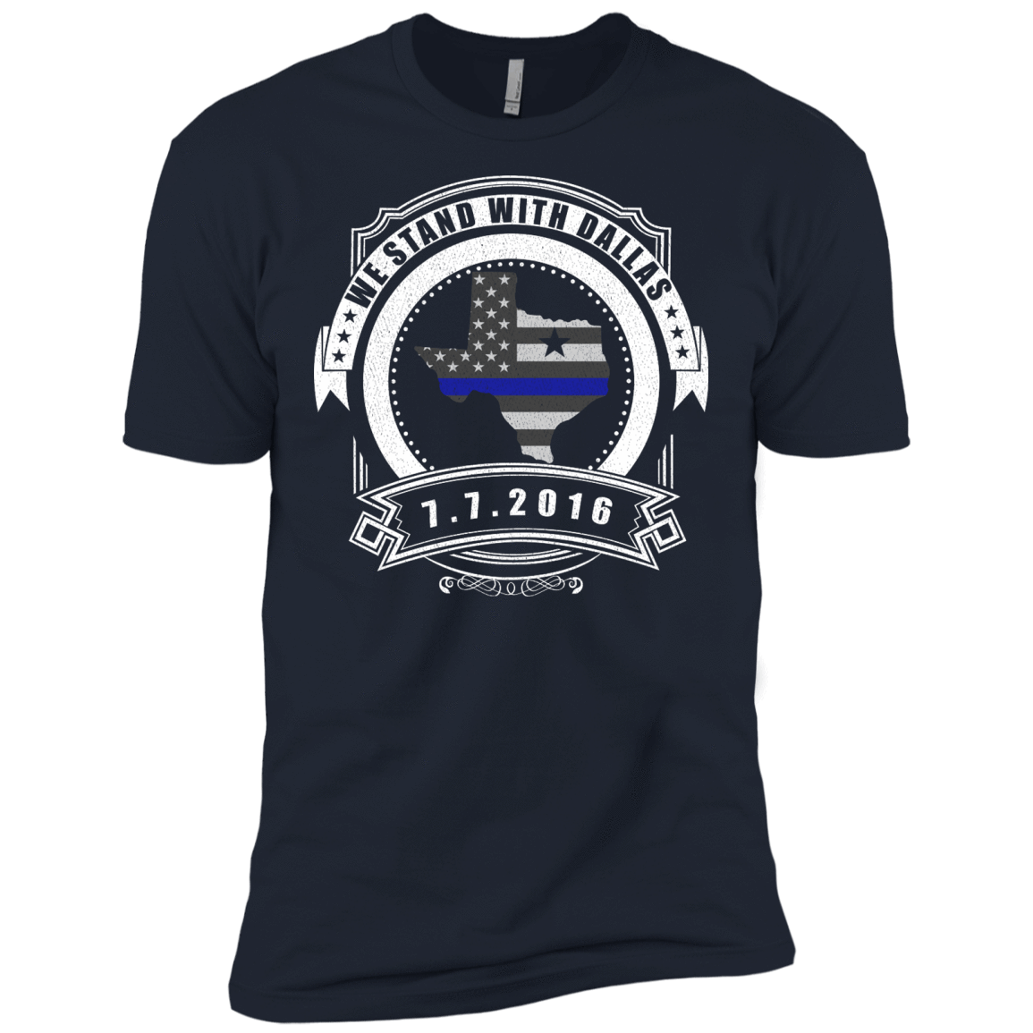 We stand with Dallas 7/7/2016-T-Shirt & Hoodie-Premium T-Shirt-Midnight Navy
