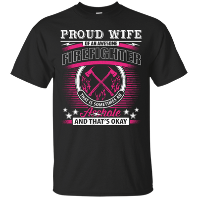 Proud Wife Of An Awesome Firefighter-T-Shirt & Hoodie-Classic T-Shirt-Black