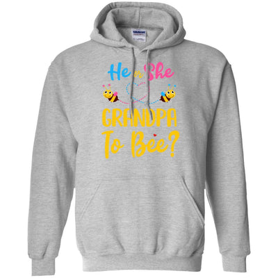 Gender Reveal Pink Blue What Will It Bee He Or She Grandpa-T-Shirt & Hoodie-Pullover Hoodie-Sport Grey