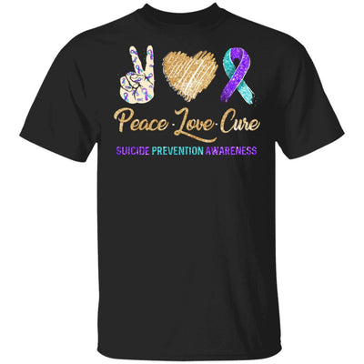 Peace Love Cure Suicide Prevention-T-Shirt & Hoodie-Classic T-Shirt-Black