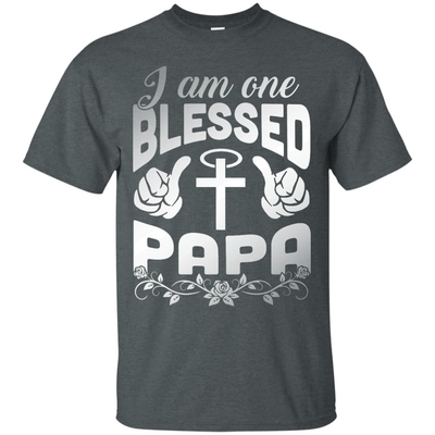 I Am One Blessed Papa-T-Shirt & Hoodie-Classic T-Shirt-Dark Heather