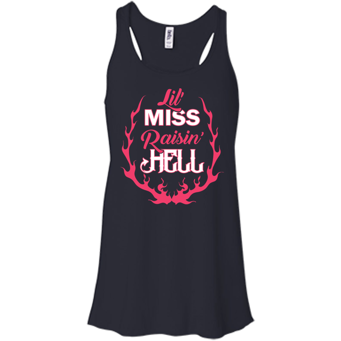 Lil' Miss Raisin Hell-T-Shirt & Hoodie-Women's Flowy Racerback Tank-Midnight