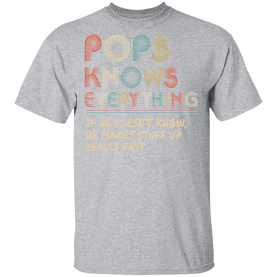 Pops Know Everything Vintage Pops Father's Day Gift-T-Shirt & Hoodie-Classic T-Shirt-Sport Grey