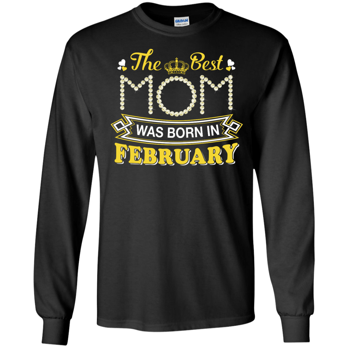 The Best Mom Was Born In February-T-Shirt & Hoodie-Long Sleeve T-Shirt-Black