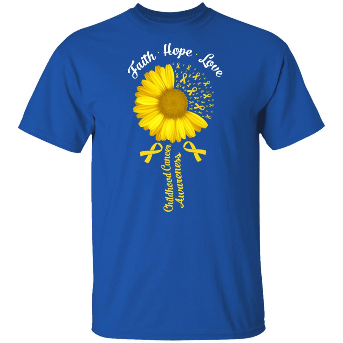 Faith Hope Love Childhood Cancer Awareness-T-Shirt & Hoodie-Classic T-Shirt-Royal