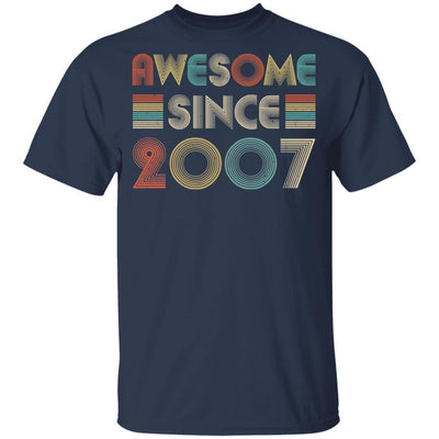 Awesome Since 2007 14th Birthday Gifts-T-Shirt & Hoodie-Youth T-Shirt-Navy