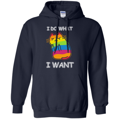 Rainbow Cat I Do What I Want-T-Shirt & Hoodie-Pullover Hoodie-Navy