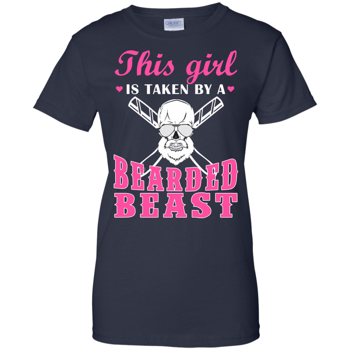 This Girl Is Taken By A Bearded Beast-T-Shirt & Hoodie-Women's T-Shirt-Navy