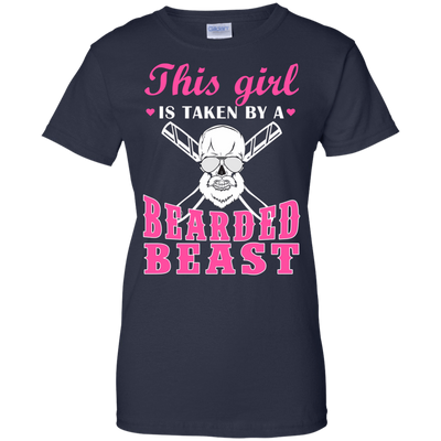 This Girl Is Taken By A Bearded Beast-T-Shirt & Hoodie-Women's T-Shirt-Navy