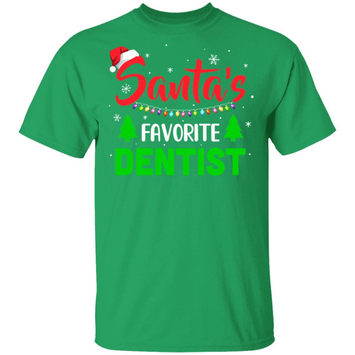 Santa's Favorite Dentist Funny Christmas Xmas Gifts-T-Shirt & Sweatshirt-Classic T-Shirt-Irish Green