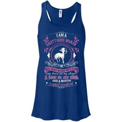I Am A Sagittarius Woman I Was Born With-T-Shirt & Hoodie-Women's Flowy Racerback Tank-True Royal