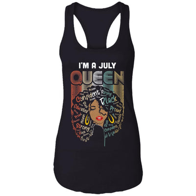 July Birthday For Women Gifts I'm A July Queen Girl-T-Shirt & Tank Top-Women's Ideal Racerback Tank-Black