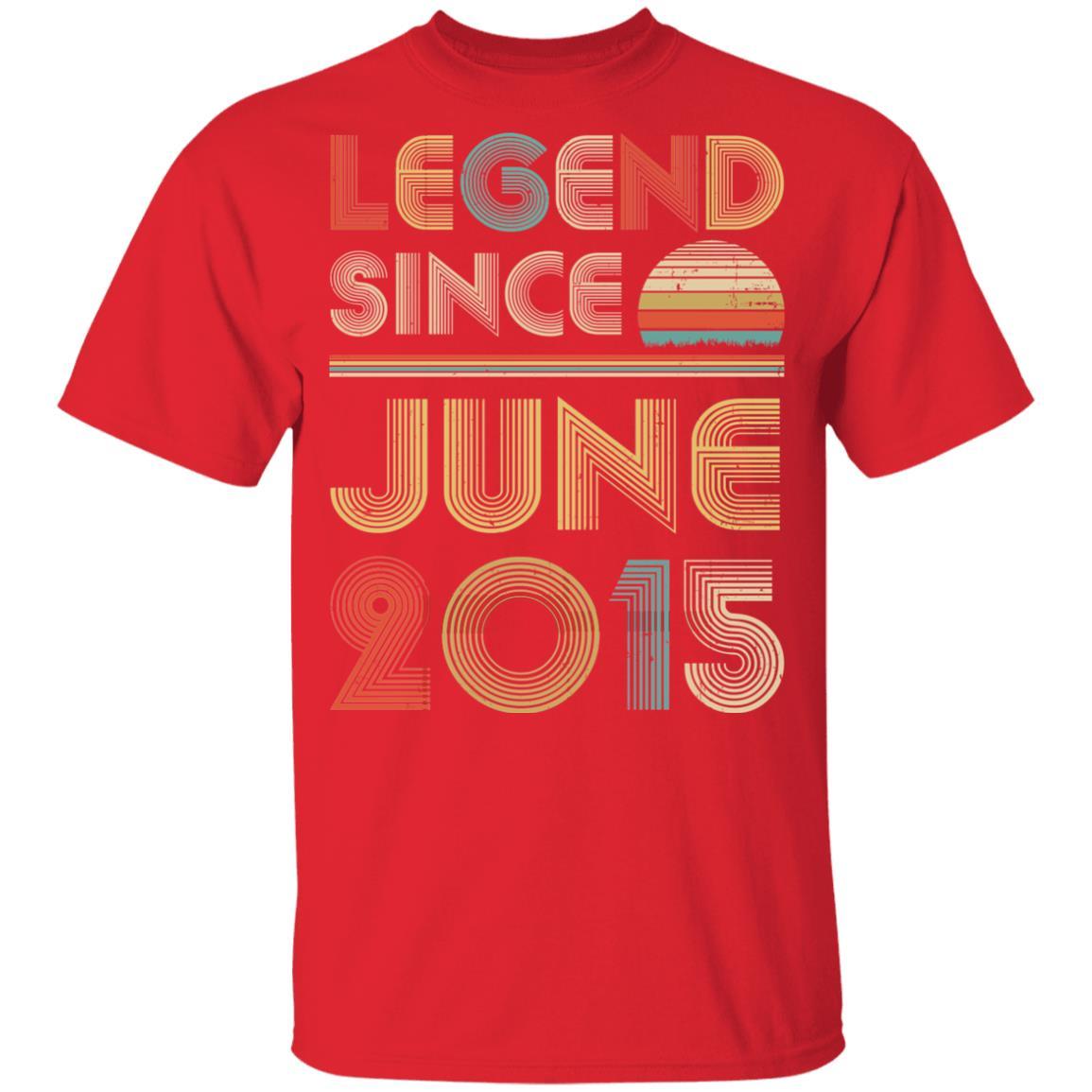 Legend Since June 2015 Vintage 6th Birthday Gifts Youth-Youth Shirt-Youth T-Shirt-Red