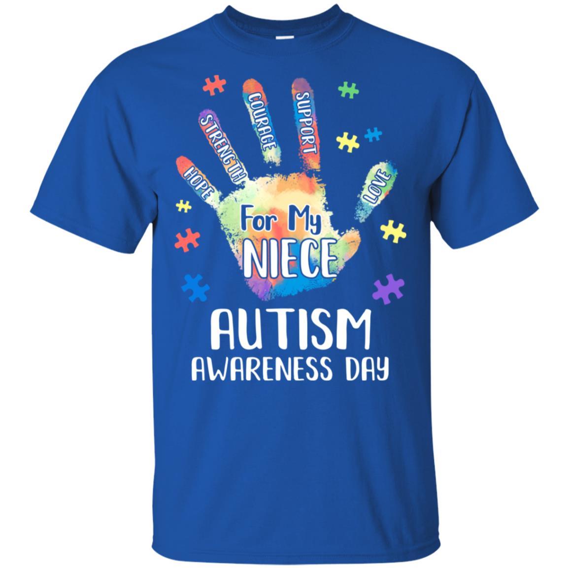 Support Autism Awareness For My Niece Puzzle Gift-T-Shirt & Hoodie-Classic T-Shirt-Royal