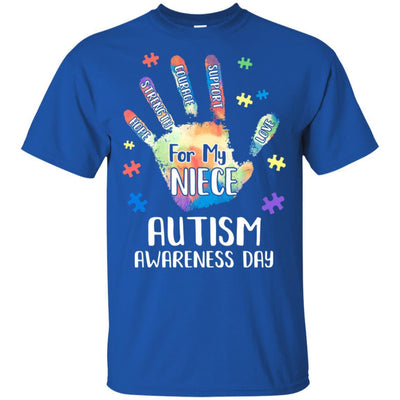 Support Autism Awareness For My Niece Puzzle Gift-T-Shirt & Hoodie-Classic T-Shirt-Royal