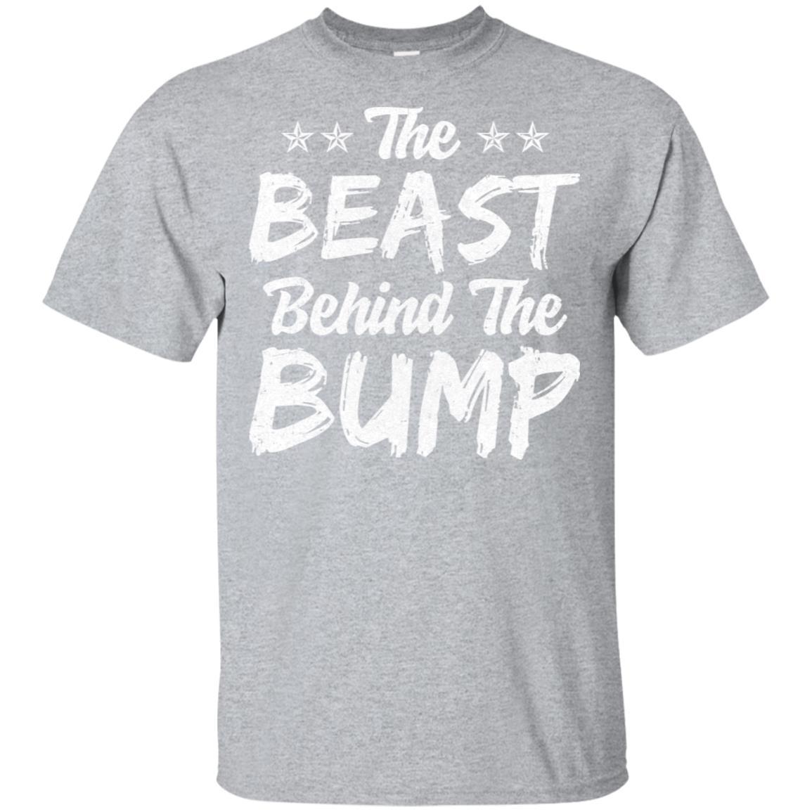 The Beast Behind The Bump Announcement Dad Fathers Day-T-Shirt & Hoodie-Classic T-Shirt-Sport Grey