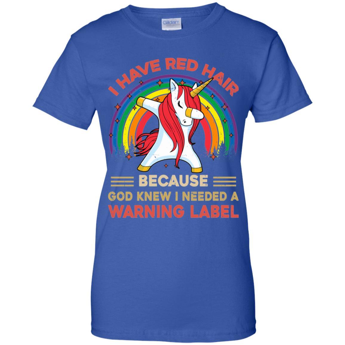 I Have Red Hair Because God Knew Funny Unicorn Redhead-T-Shirt & Tank Top-Women's T-Shirt-Royal