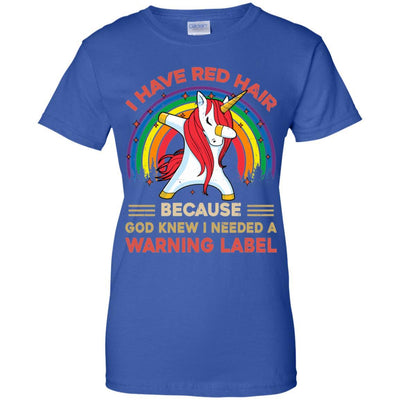 I Have Red Hair Because God Knew Funny Unicorn Redhead-T-Shirt & Tank Top-Women's T-Shirt-Royal