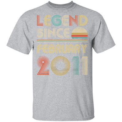 Legend Since February 2011 Vintage 10th Birthday Gifts Youth-Youth Shirt-Youth T-Shirt-Sport Grey
