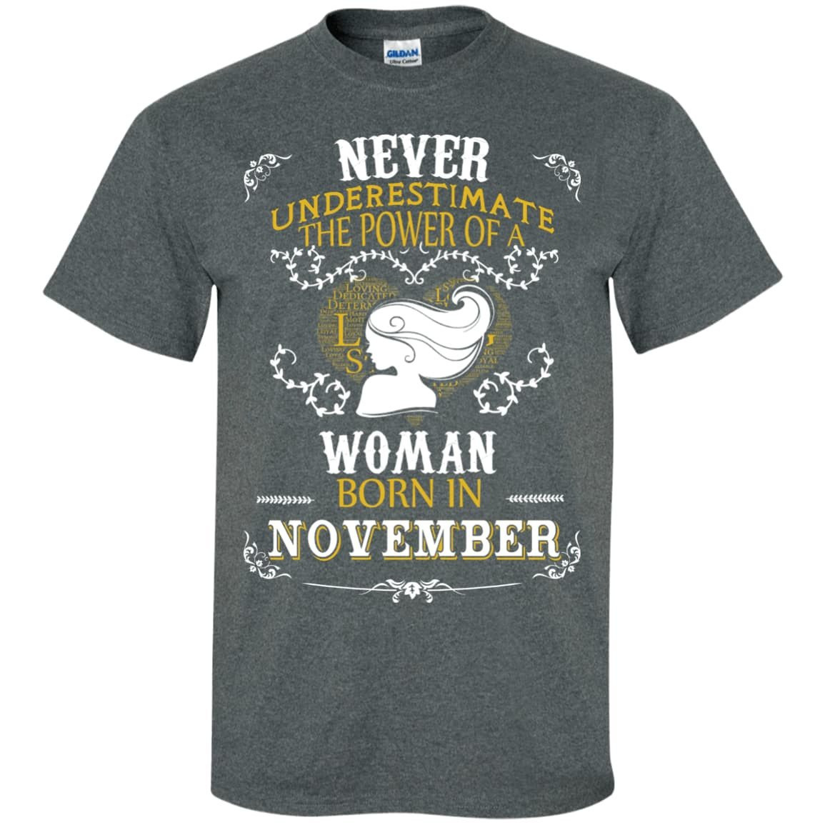 A Woman Born In NOVEMBER-T-Shirt & Hoodie-Classic T-Shirt-Dark Heather