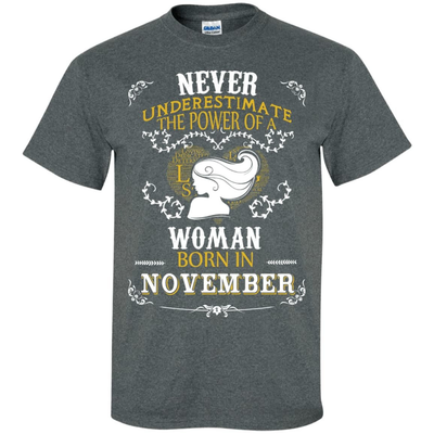 A Woman Born In NOVEMBER-T-Shirt & Hoodie-Classic T-Shirt-Dark Heather