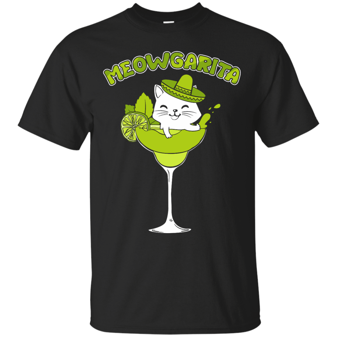 Meowgarita Margarita Cat Lover T Shirt-T-Shirt & Hoodie-Classic T-Shirt-Black