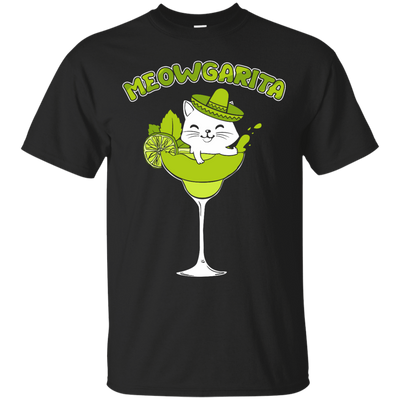 Meowgarita Margarita Cat Lover T Shirt-T-Shirt & Hoodie-Classic T-Shirt-Black