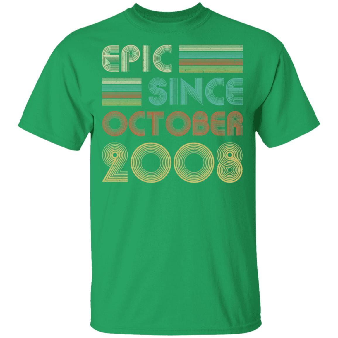 Epic Since October 2008 Vintage 13th Birthday Gifts Youth-Youth Shirt-Youth T-Shirt-Irish Green